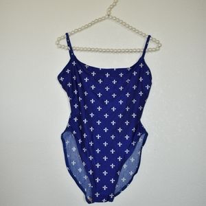 Vintage Navy High Cut One Piece Swimsuit